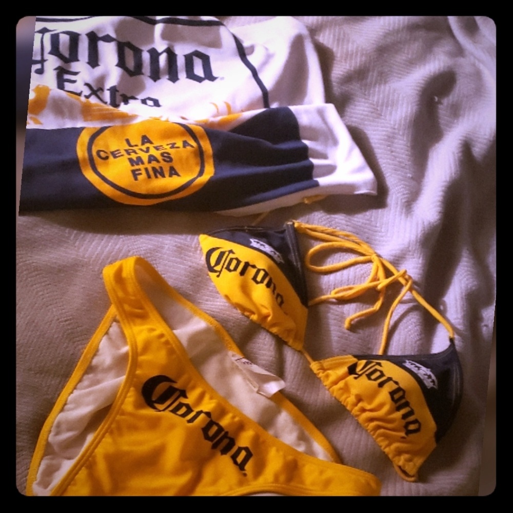 Corona bikini with wrap. Worn twice. BOMB SWIMSUIT